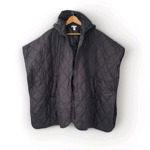 Zella Quilted Black Cape Jacket